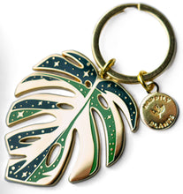 Load image into Gallery viewer, Monstera 'Thai Constellation' Plant Keychain, Plant Gifts