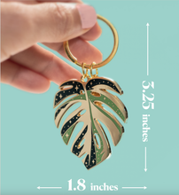 Load image into Gallery viewer, Monstera 'Thai Constellation' Plant Keychain, Plant Gifts