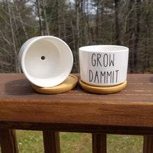 Load image into Gallery viewer, Funny Succulent Pots - White Ceramic Plant Pot: What The Fucculent