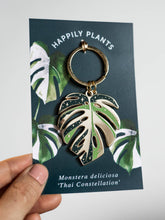 Load image into Gallery viewer, Monstera 'Thai Constellation' Plant Keychain, Plant Gifts
