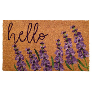 Lavender Hello Doormat 17” - 29”