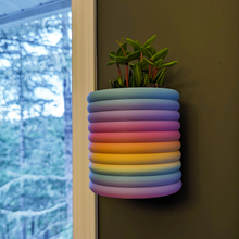 Load image into Gallery viewer, Plant Pot 4"  Honey Mustard (Matte) / Wall Mounted - Round
