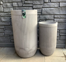 Load image into Gallery viewer, 13" Flute Tall Round - Burnt Cement
