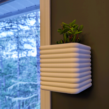 Load image into Gallery viewer, Plant Pot 4" Wood Brown (Matte) Wall Mounted - Round
