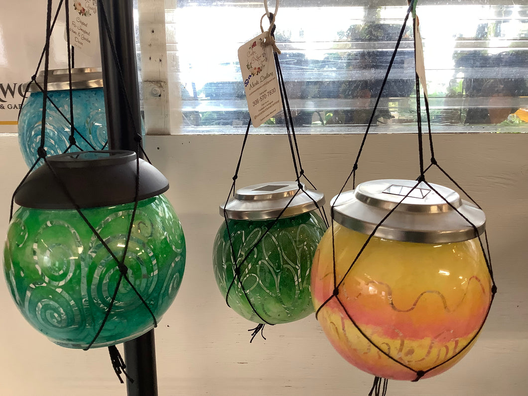 COA Small Assorted Colours Hanging Globe Solar Light
