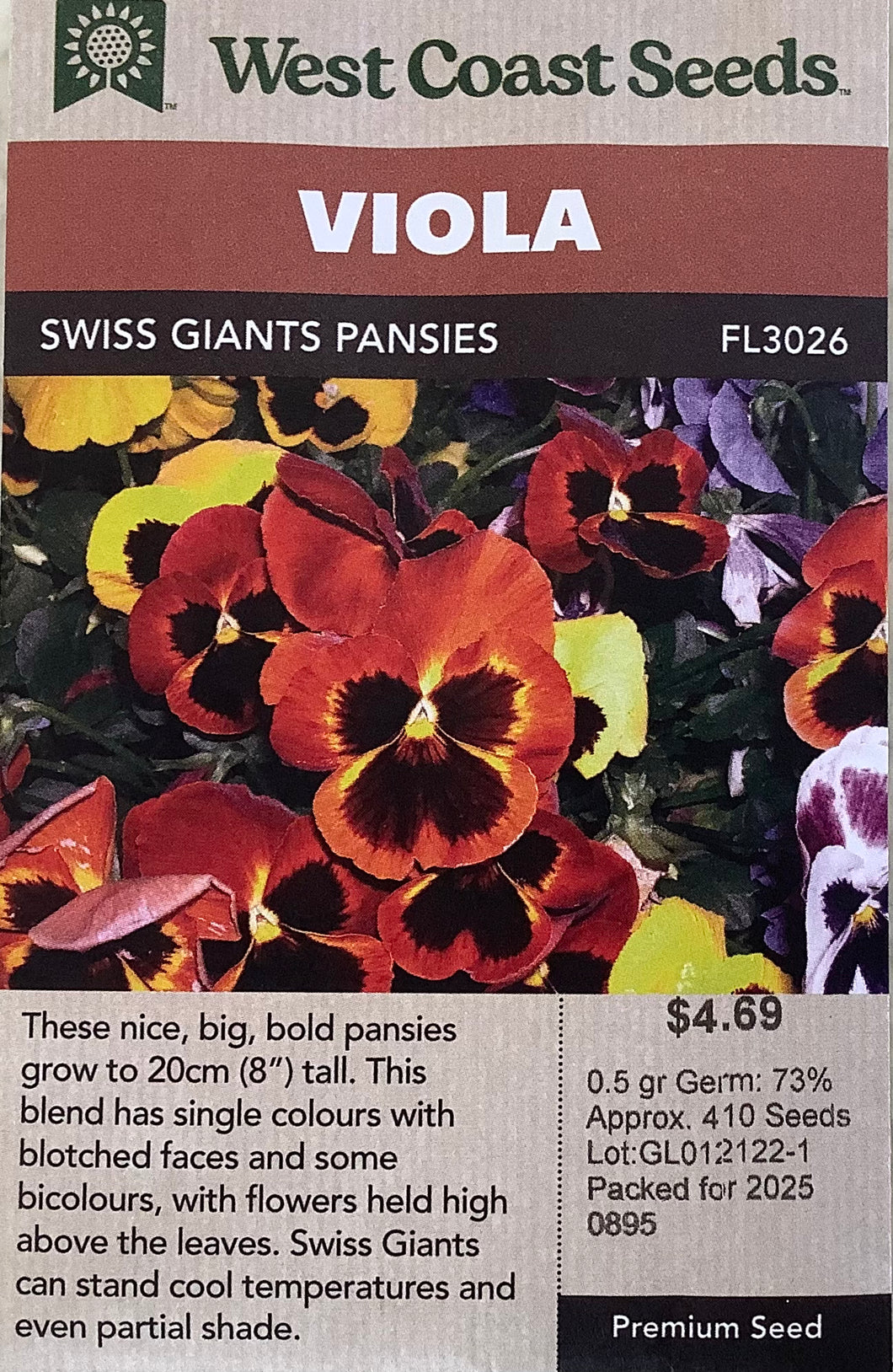 Violas - Swiss Giants Pansies