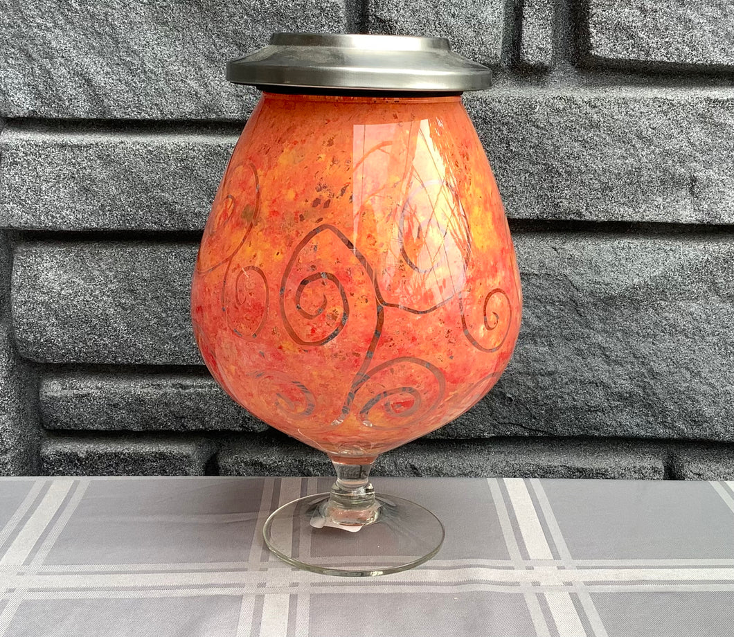 COA Orange Pedestal Solar Light