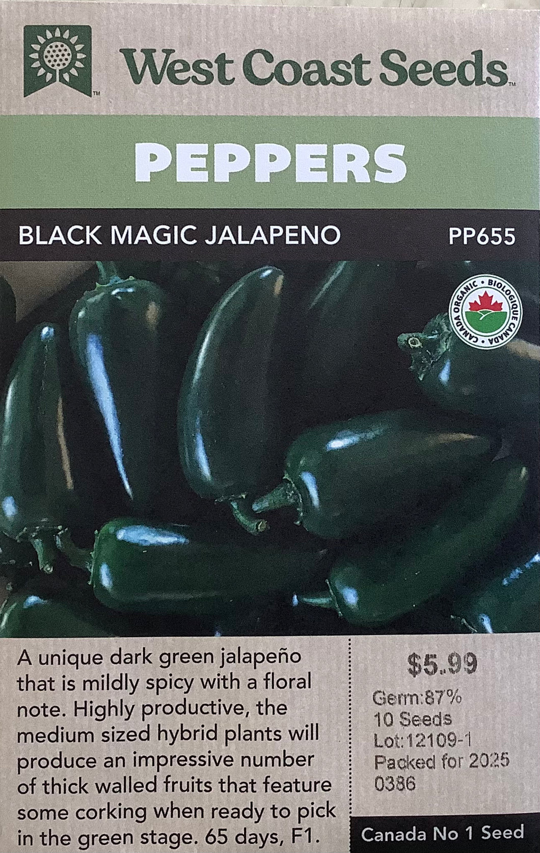 Peppers - Black Magic Jalapeno Certified Organic