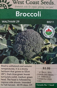 Broccoli - Waltham 20 Certified Organic