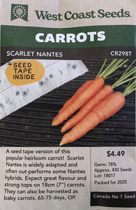 Carrots - Scarlet Nantes Seed Tape (2 x 2.5m)
