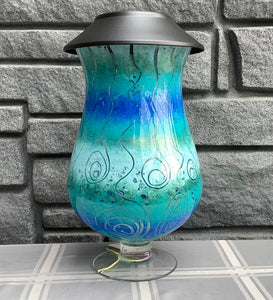 COA Large Blue Vase Solar Light