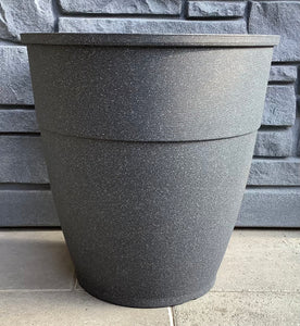 18.5" Hendrix Tall Round Planter - Mediterranean Black
