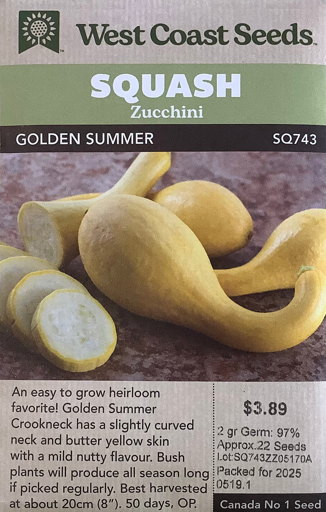 Squash-Summer - Golden Summer Crookneck