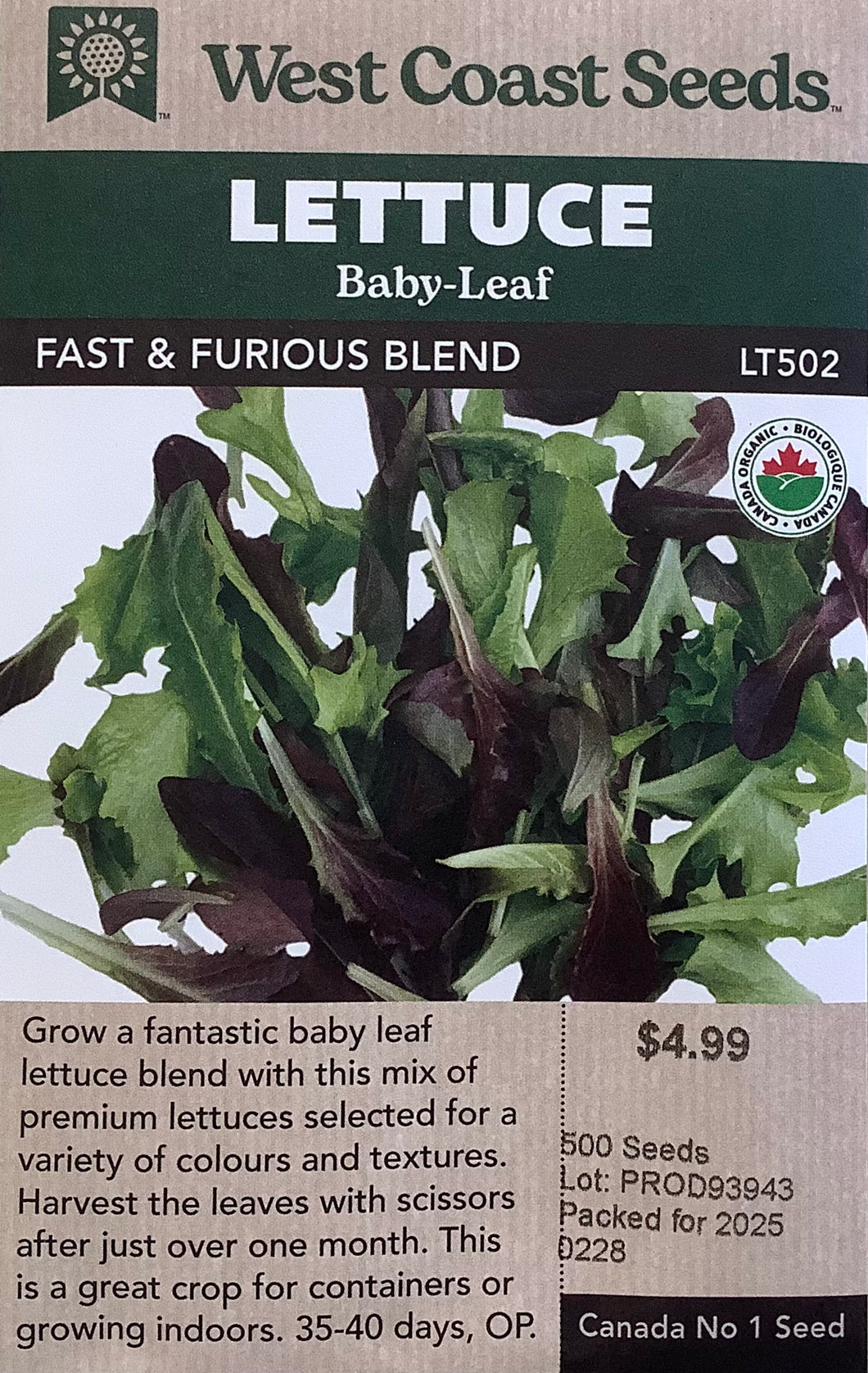 Lettuce - Fast and Furious Blend Certified Organic