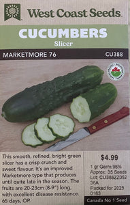 Cucumbers -Marketmore  76 - Certified Organic