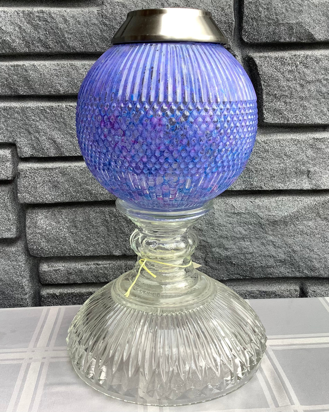 COA Blue on Glass Base Solar Light