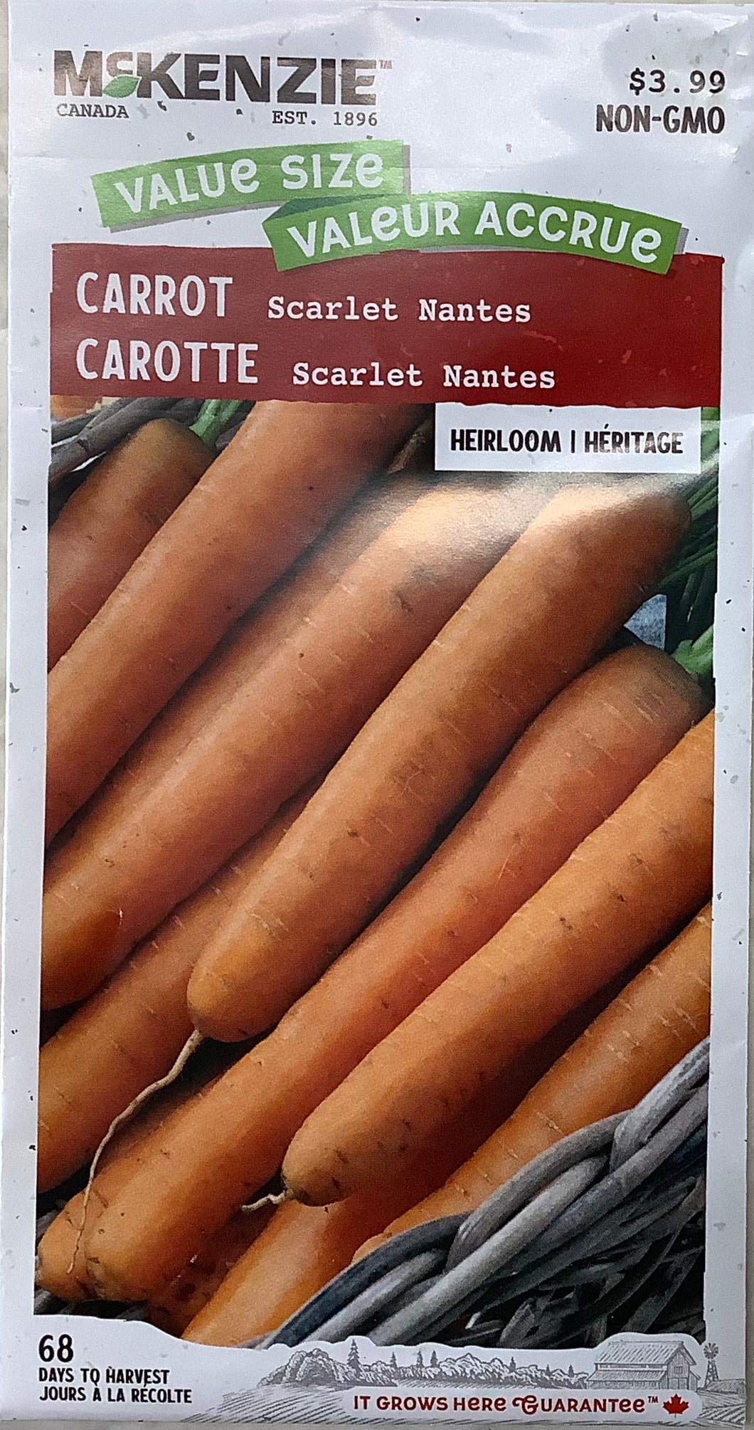 McKenzie Seeds- Carrot: Scarlet Nantes (Value size)