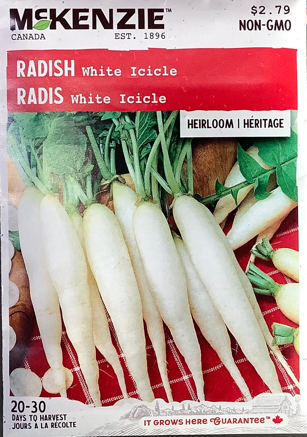 McKenzie Seeds Radish: White Icicle