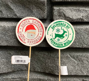 Santa Express/Delivered By Reindeer Mail Wood Stick