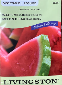 Livingston Heirloom Non-GMO Watermelon: Dixie Queen