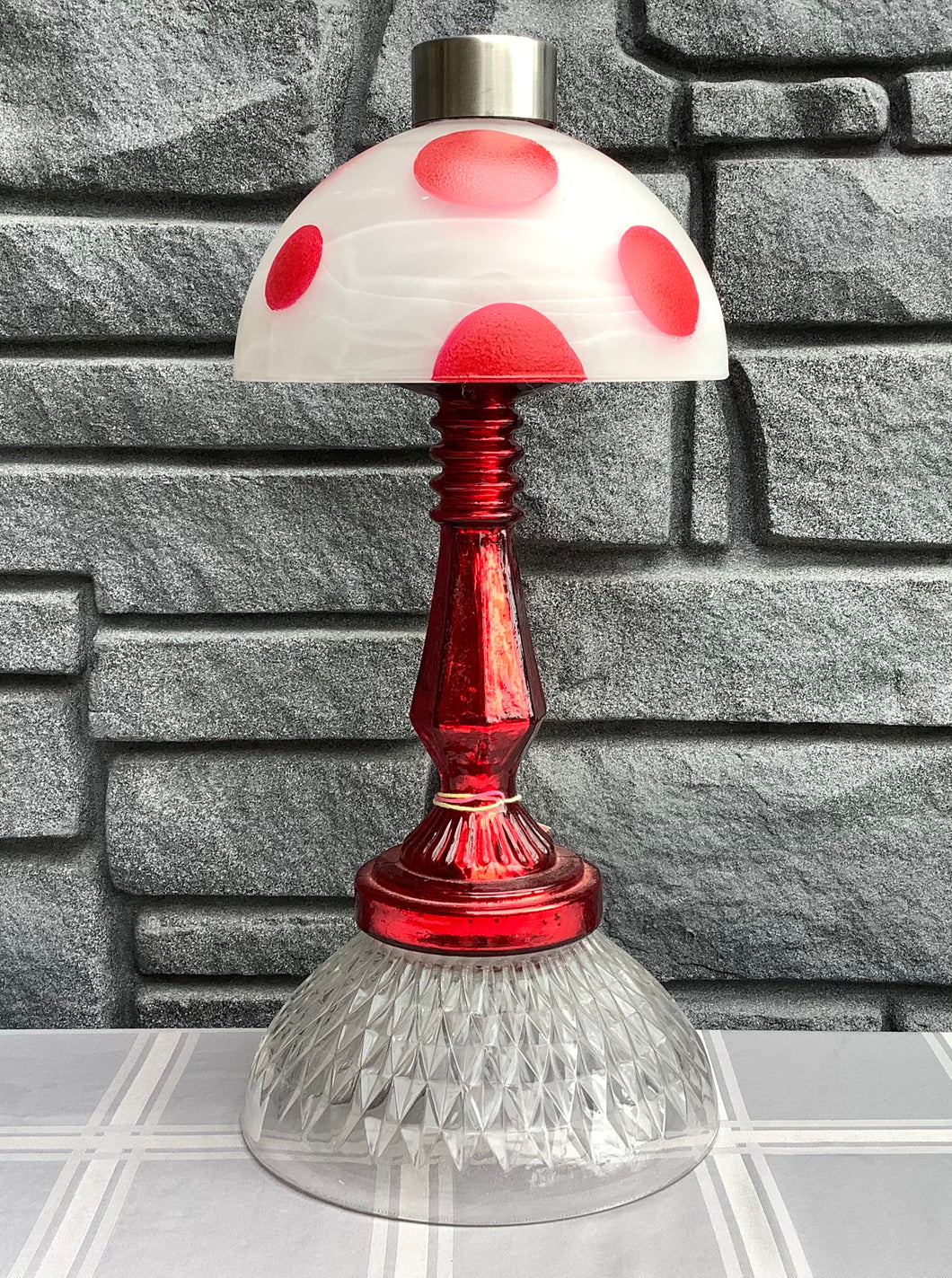 COA Mushroom Red Stem Solar Light