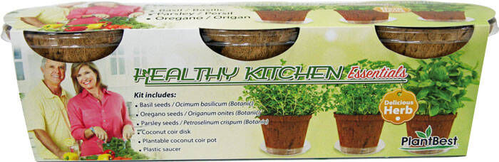 Plant Best - Healthy Herb Kit w Saucer Inc. Parsley, Cilantro, Dill
