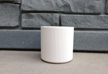 Load image into Gallery viewer, Evelyn Round Vertical Lines Planter - White
