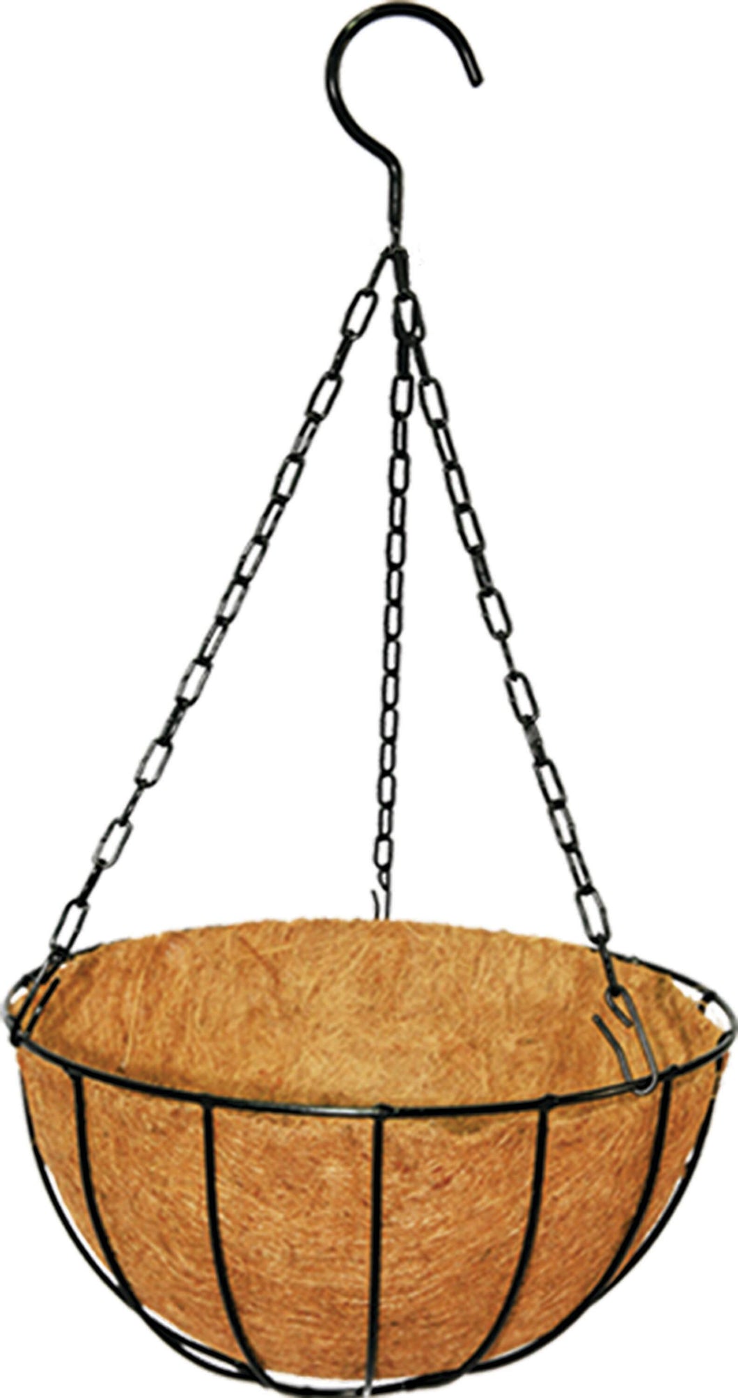 Plant Best - Metal Hanging Basket with Coir Liner and Chain 12