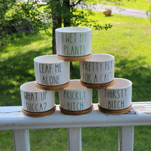 Load image into Gallery viewer, Funny Succulent Pots - White Ceramic Plant Pot: I Will Survive
