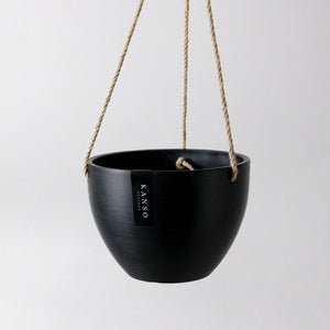 8" Signature Stone Hanging Planter Pot - Beachwood Planter