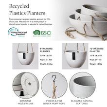 Load image into Gallery viewer, 8&quot; Signature Stone Hanging Planter Pot - Beachwood Planter
