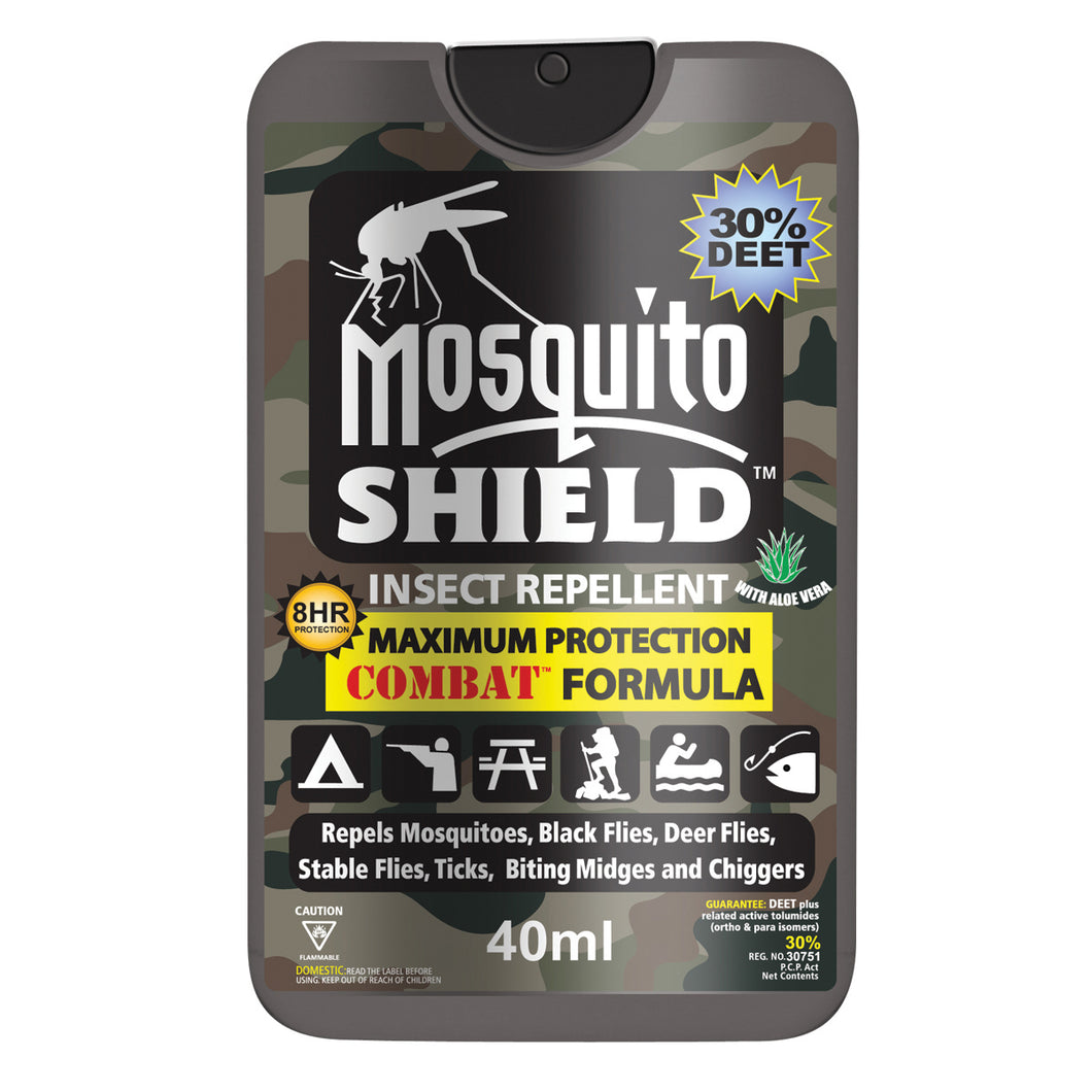 MOSQUITO SHIELD 40ml Combat Spray Pump 30% Deet