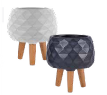 Load image into Gallery viewer, 9.5" "Hanna" Round Plant Pot with Legs
