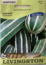 Load image into Gallery viewer, Livingston Heirloom Non-GMO Squash: Cocozelle
