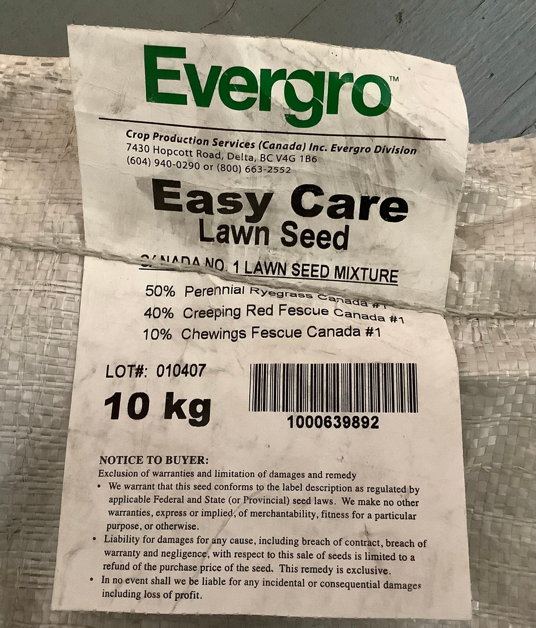 Grass Seed - Easy Care 10kg