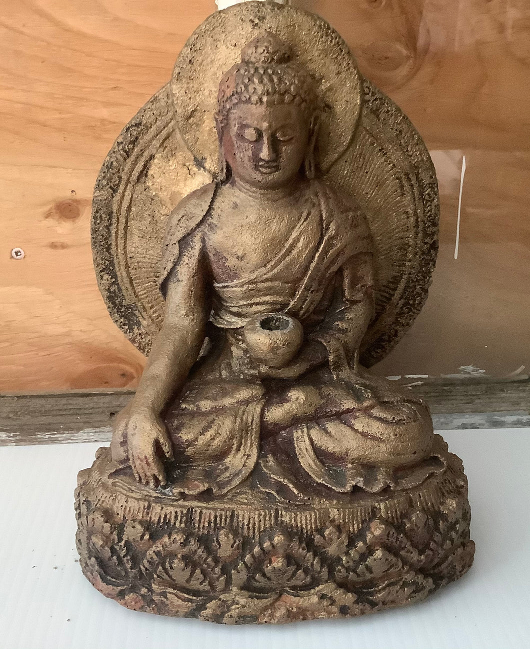 Meditating Buddha with Bowl Statue