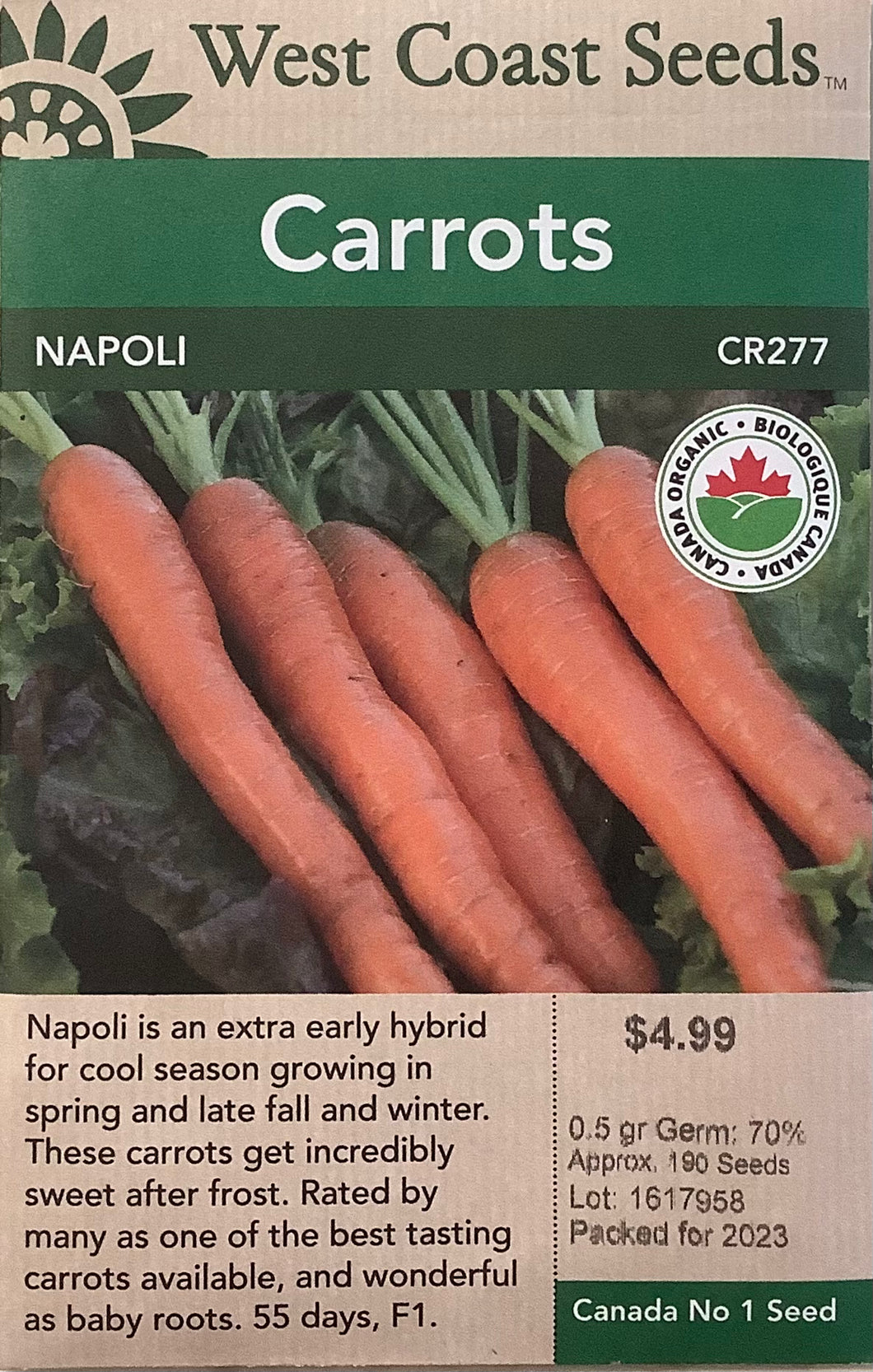 Carrots - Napoli (190 seeds)