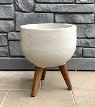 Load image into Gallery viewer, 13.25&quot; Rustic Round Planter with Stand
