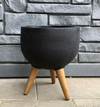 Load image into Gallery viewer, 13.25&quot; Rustic Round Planter with Stand
