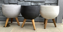 Load image into Gallery viewer, 13.25&quot; Rustic Round Planter with Stand
