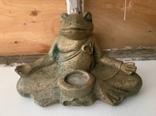 Load image into Gallery viewer, Meditating Frog Statue with Candle Holder
